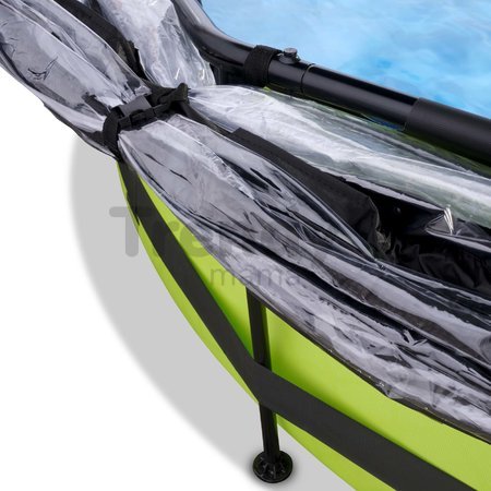 Bazén s krytom a filtráciou Lime pool Exit Toys kruhový oceľová konštrukcia 300*76 cm zelený od 6 rokov