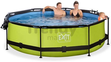 Bazén s krytom a filtráciou Lime pool Exit Toys kruhový oceľová konštrukcia 300*76 cm zelený od 6 rokov