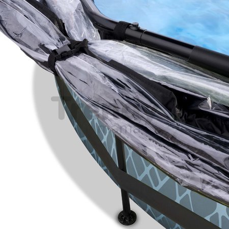 Bazén s krytom a filtráciou Stone pool Exit Toys kruhový oceľová konštrukcia 360*76 cm šedý od 6 rokov