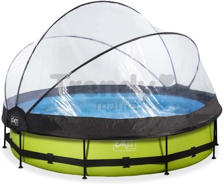 Bazén s krytom a filtráciou Lime pool Exit Toys kruhový oceľová konštrukcia 360*76 cm zelený od 6 rokov