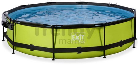 Bazén s krytom a filtráciou Lime pool Exit Toys kruhový oceľová konštrukcia 360*76 cm zelený od 6 rokov