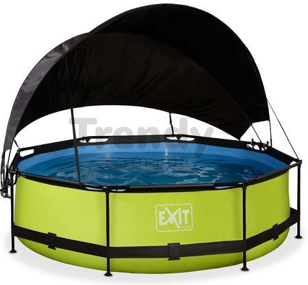 Bazén so strieškou a filtráciou Lime pool Exit Toys kruhový oceľová konštrukcia 300*76 cm zelený od 6 rokov