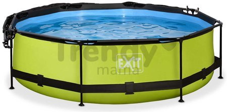 Bazén so strieškou a filtráciou Lime pool Exit Toys kruhový oceľová konštrukcia 300*76 cm zelený od 6 rokov