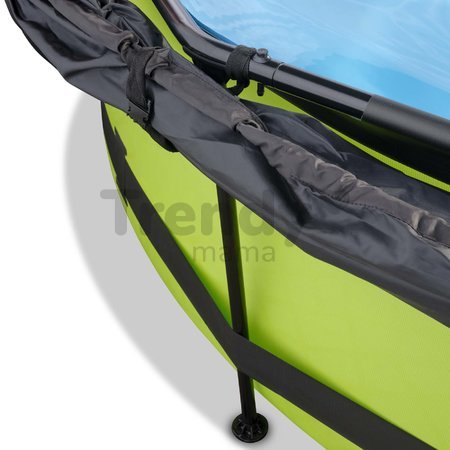 Bazén so strieškou a filtráciou Lime pool Exit Toys kruhový oceľová konštrukcia 300*76 cm zelený od 6 rokov