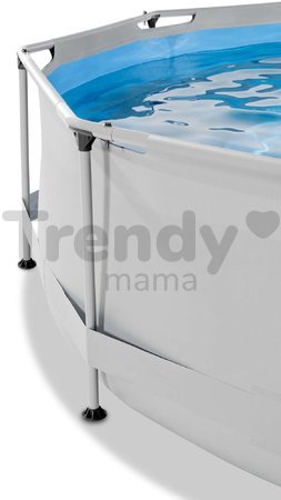 Bazén so strieškou a filtráciou Soft Grey pool Exit Toys kruhový oceľová konštrukcia 360*76 cm šedý od 6 rokov ET30351250