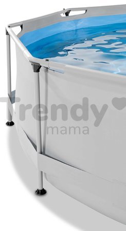 Bazén so strieškou a filtráciou Soft Grey pool Exit Toys kruhový oceľová konštrukcia 360*76 cm šedý od 6 rokov