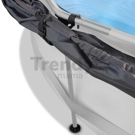 Bazén so strieškou a filtráciou Soft Grey pool Exit Toys kruhový oceľová konštrukcia 360*76 cm šedý od 6 rokov
