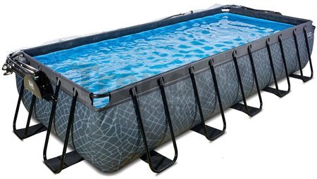 Bazén s krytom a pieskovou filtráciou Stone pool Exit Toys oceľová konštrukcia 540*250*100 cm šedý od 6 rokov
