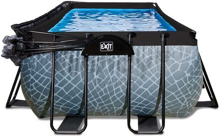 Bazén s krytom a pieskovou filtráciou Stone pool Exit Toys oceľová konštrukcia 540*250*100 cm šedý od 6 rokov