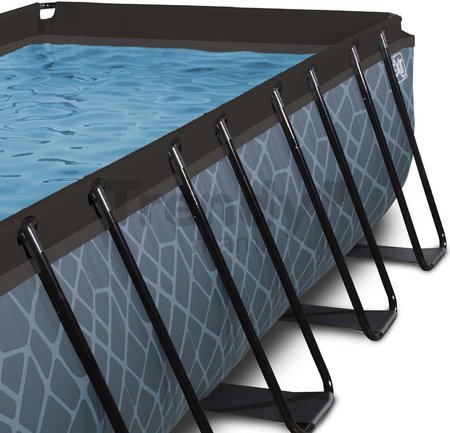 Bazén s krytom a pieskovou filtráciou Stone pool Exit Toys oceľová konštrukcia 540*250*100 cm šedý od 6 rokov