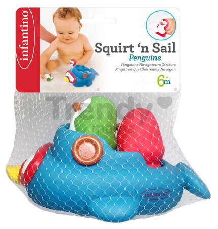 Loďka s tučniakmi do vane Squirt'N Sail Penguins Infantino od 6 mes INF304265