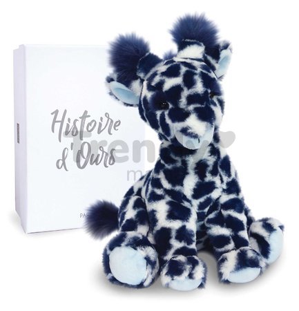 Plyšová žirafa Lisi the Blue Giraffe Histoire d’ Ours v darčekovom balení modrá 30 cm od 0 mes
