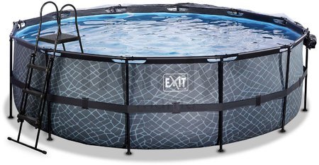 Bazén s krytom a pieskovou filtráciou Stone pool Exit Toys kruhový oceľová konštrukcia 450*122 cm šedý od 6 rokov