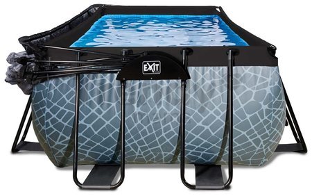 Bazén s krytom a pieskovou filtráciou Stone pool Exit Toys oceľová konštrukcia 540*250*122 cm šedý od 6 rokov