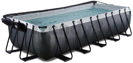 Bazén s krytom a pieskovou filtráciou Black Leather pool Exit Toys oceľová konštrukcia 540*250*122 cm čierny od 6 rokov
