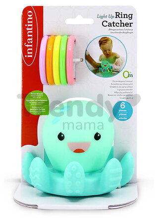 Chobotnica do vane Light Up Ring Catcher Infantino svietiaca s farebnými krúžkami od 4 mes INF305199-01