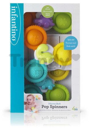 Spinner do vane Silicone Bath Pop Spinners Infantino 3 kusy s prísavkami od 4 mes INF305289