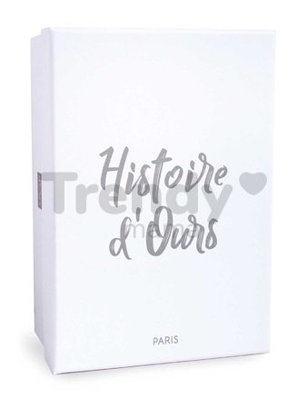 Plyšový snežný tiger Baby White Tiger Histoire d’ Ours v darčekovom balení biely 18 cm od 0 mes