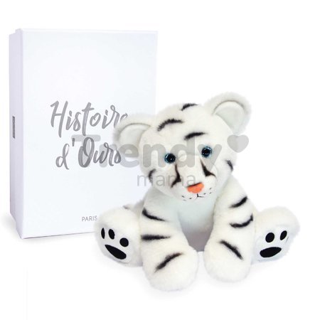 Plyšový snežný tiger White Baby Tiger Histoire d’ Ours v darčekovom balení biely 25 cm od 0 mes