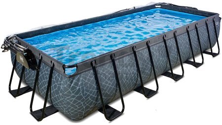 Bazén s krytom pieskovou filtráciou a tepelným čerpadlom Stone pool Exit Toys oceľová konštrukcia 540*250*100 cm šedý od 6 rokov