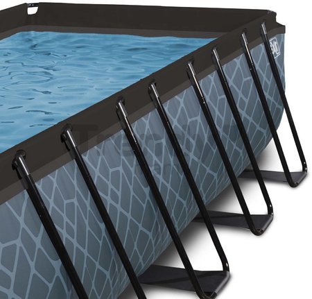 Bazén s krytom pieskovou filtráciou a tepelným čerpadlom Stone pool Exit Toys oceľová konštrukcia 540*250*100 cm šedý od 6 rokov