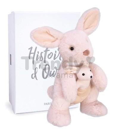 Plyšový klokan s mláďatkom Sydney the Kangaroo Histoire d’ Ours v darčekovom balení ružový 30 cm od 0 mes