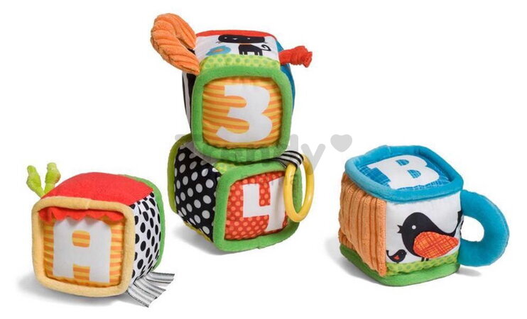 Textilné kocky s aktivitami Discover & Play Soft Blocks Infantino 4 kocky od 0 mes INF306606