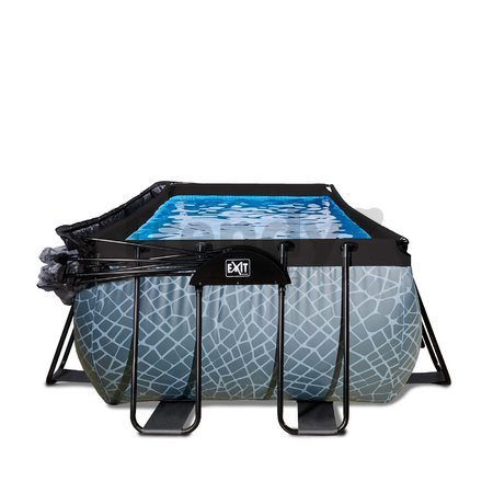 Bazén s krytom pieskovou filtráciou a tepelným čerpadlom Stone pool Exit Toys oceľová konštrukcia 540*250*122 cm šedý od 6 rokov