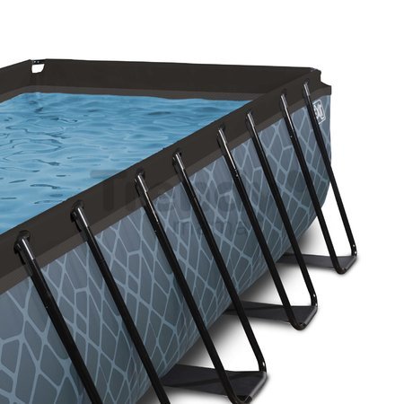 Bazén s krytom pieskovou filtráciou a tepelným čerpadlom Stone pool Exit Toys oceľová konštrukcia 540*250*122 cm šedý od 6 rokov