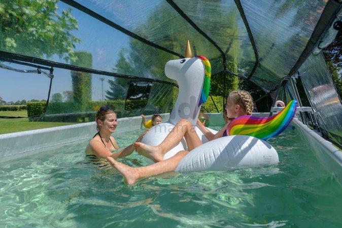 Bazén s krytom pieskovou filtráciou a tepelným čerpadlom Black Leather pool Exit Toys oceľová konštrukcia 540*250*122 cm čierny od 6 rokov