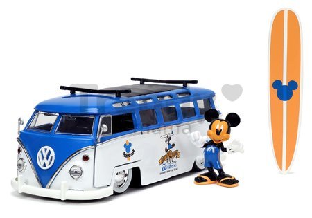 Autíčko s figúrkou Disney Mickey Mouse Van Jada kovové dĺžka 15,9 cm 1:24