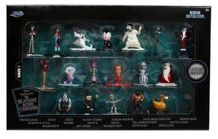 Figúrky zberateľské Nightmare before Christmas Nano Jada kovové výška 4 cm sada 18 druhov