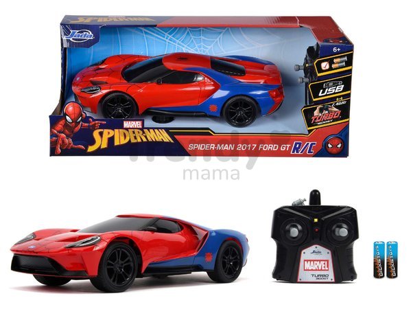 Autíčko na diaľkové ovládanie RC Marvel Spiderman 2027 Ford GT Jada dĺžka 29 cm 1:16 od 6 rokov
