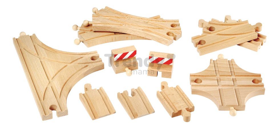 Náhradné diely pre vláčikodráhu Advanced Expansion Pack BRIO 11 dielov rôzne typy koľajníc