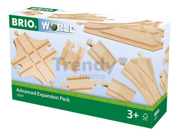 Náhradné diely pre vláčikodráhu Advanced Expansion Pack BRIO 11 dielov rôzne typy koľajníc
