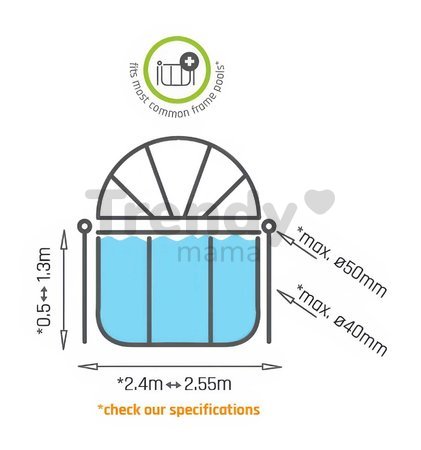 Kryt kopula pool cover Exit Toys na bazény s priemerom 244 cm univerzálna od 6 rokov ET30800870