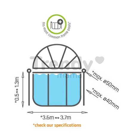 Kryt kopula Pool Cover Eco Exit Toys na bazény s priemerom 360 cm univerzálna od 6 rokov ET30801270