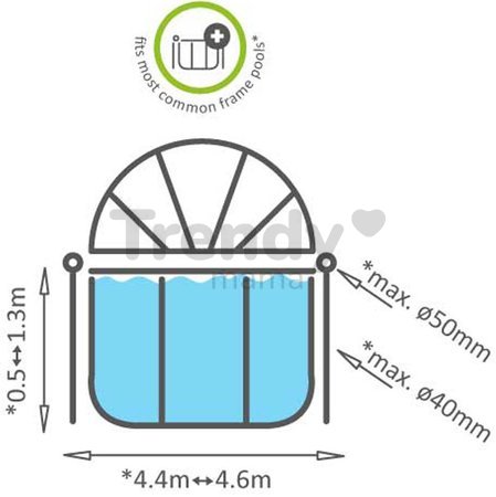Kryt kopula pool cover Exit Toys na bazény s priemerom 450 cm od 6 rokov