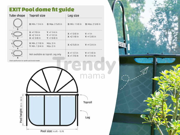 Kryt kopula Pool Dome Cover ECO Exit Toys univerzálny na bazény s priemerom 450 cm ET30801570