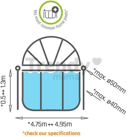 Kryt kopula pool cover Exit Toys na bazény s priemerom 488 cm od 6 rokov