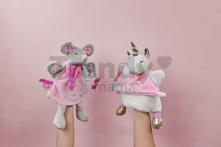 Plyšová myška na bábkové divadlo Mouse Hand Puppet Doudou et Compagnie ružová 28 cm od 0 mes