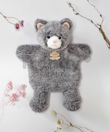 Plyšová mačička na bábkové divadlo Cat Puppet Sweety Mousse Histoire d’ Ours sivá 25 cm od 0 mes