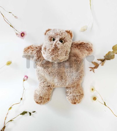 Plyšový hrošík na bábkové divadlo Hippo Puppet Sweety Mousse Histoire d’ Ours hnedý 25 cm od 0 mes