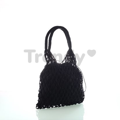 Bavlnená sieťovaná taška Kbas čierna 308809N