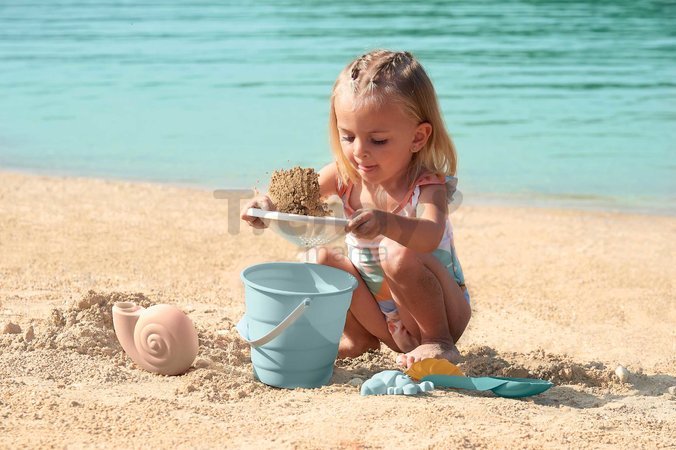 Vedro set s mušľou a krabom Beach Écoiffier 2 formičky s krhličkou a lopatkou 6 dielov (výška 17 cm) od 18 mes