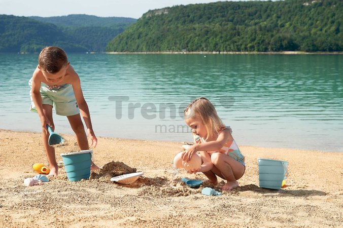 Vedro set s mušľou a krabom Beach Écoiffier 2 formičky s krhličkou a lopatkou 6 dielov (výška 17 cm) od 18 mes