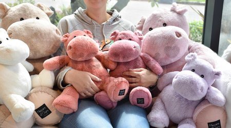 Plyšový hroch Hip'Pie Histoire d’ Ours ružový 85 cm od 0 mes