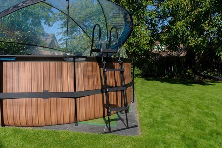 Schody k bazénu pool ladder Exit Toys pre výšku 108 - 122 cm kovový rám protišmykové čierne