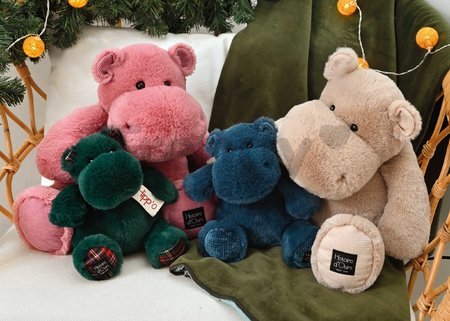 Plyšový hrošík Hip'Pop Histoire d’ Ours modrý 25 cm od 0 mes