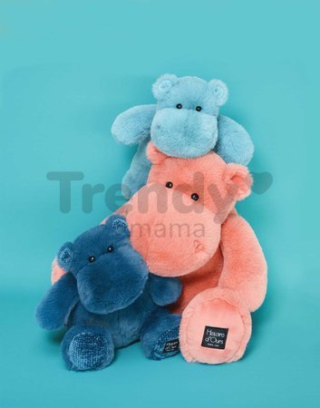 Plyšový hrošík Hip'Pop Histoire d’ Ours modrý 25 cm od 0 mes